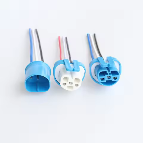 Bulb Socket Plug Connector Adapters Male Female With Wires Ceramics For HB1 HB5 9004 9007 Car Light 