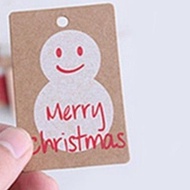 20Pcs Exquisite Snowman Pattern Kraft Paper Gift Tags Christmas Bags Xmas Present Pack Decors Home O
