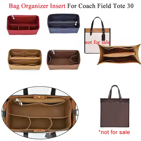 【Only Sale Inner Bag】Bag Organizer Insert For Coach Field Tote 30 Bag Felt Cloth Insert Purse Organi
