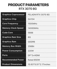 PELADN RTX 3070 Non LHR 8GB GDDR6