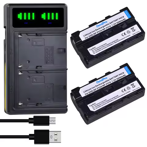 DuraPro 2600mAH NP-F550 NP-F570 NP F550 F570 Camera Battery + Charger for Sony CCD-RV100 CCD-TR517 C