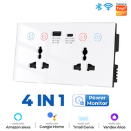 SMATRUL Tuya WiFi Plug USB และ Type-C พอร์ตสมาร์ทซ็อกเก็ต US EU UK Plug Power Monitor 10A WiFi Wall
