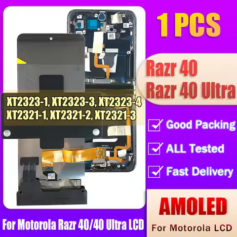 6.9" AMOLED For Motorola Razr40 LCD XT2323-1 Display Touch Screen Digiziter Assembly For Moto Razr 4
