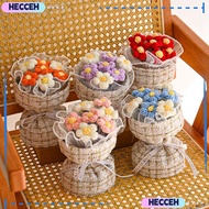HECCEH1 Puff Flower Bouquet, Knited Flower Knitted Crochet Flowers Bouquet, Wedding Decor Finished B