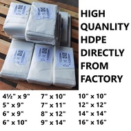 ✔️ HDPE Plastic Plastik Hot Bag Tabao Food Safe Hygiene HD PE Heat Panas 4.5x9 5x9 6x9 7x10 8x12 9x14 10x10 12x12 14x14