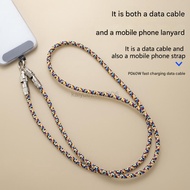 Lanyard mobile phone data cable dual typec PD60W charging cable suitable for Samsung  A06/A55/A15/A5