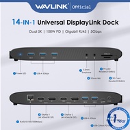 WAVLINK Triple Display Universal Dual 5K DisplayLink Docking Station USB-C Laptop Dock 14-in-1 with 