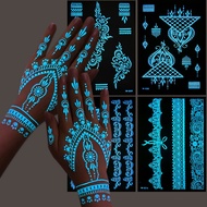 Luminous tattoo Stickers Indian henna Lace tattoo Stickers Hollow Hand henna tattoo