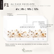 A6 Laminated Cash Envelopes | Floral | Minimal & Aesthetic | Budgeting Tools | Cash Stuffing