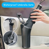 Car Umbrella Storage Box Waterproof Umbrella Sets Organizer Barrel Car Hanging Car Trash Can Bottle Rack Holder Car Accessories