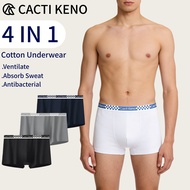 Cacti Keno Men's Cotton Boxer Briefs | Breathable Soft Underwear | 4PCS Bundle Deal |