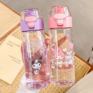 New Cute Sanrio Cinnamoroll Kuromi Water Cup Girls Plastic Cup High Temperature Resistant Summer Children'S Water Bottle Gift
