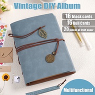 Sky Blue Black Yellow Laminated Cardstock Photo Album Gift Box 5x7 Inch Multi Size Insert Retro Memo