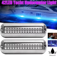Popular-2PCS 42LED Yacht Underwater Light Stainless Steel Marine Boat Lamp Underwater Lamp IP68 Wate
