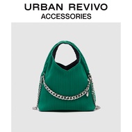 URBAN REVIVO new กระเป๋าถือสตรีจีบมือmessenger bag AW14TG2N2003 Medium green