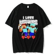 2025 NEW I Love Miners Print Tshirt Otaku Game Funny Meme T-shirt Cre LLY2