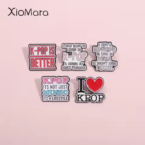 Kpop Is Better Enamel Pin I Just Want To Listen To Kpop Ignore My Adult Problems Brooch Lapel Badges