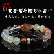 Black Gold Super Seven Green Ghost Bracelet Jewelry JJ0P