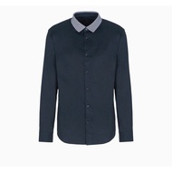 Armani Exchange Shirt Chest size 42 M Dark Navy Blue Stretch Fabric Collar Shop (7 5xx)