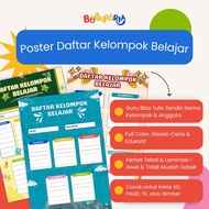 Bu Guru Ria - Poster List of Learning Groups, Reusable, Full Color, & Durable | Classroom & School D