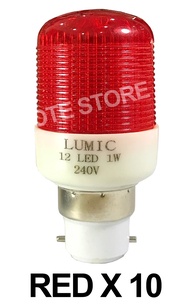 LUMIC B22 1W 12LED SLE DIM BULB (RED) X 10PCS