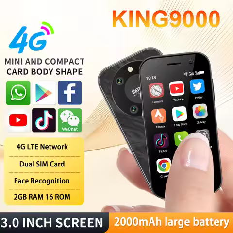 SERVO KING9000 4G LTE Mini Mobile Phone Dual SIM Face Recognition 3.0" Play Store Android OS 16GB RO