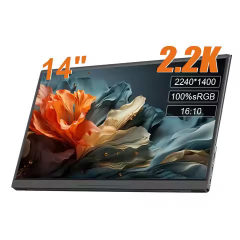 LANLIPU 14inch Portable Monitor 2240*1400 100%sRGB Gaming Laptop Display with Type C Mini HDMI For P