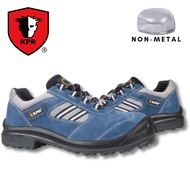 KPR M-017B JSD Blue Suede/Mesh Low-Cut Lace-Up Sporty Safety Shoes with Impact (Toecap) &amp; Anti-perforation (Midsole) Protection