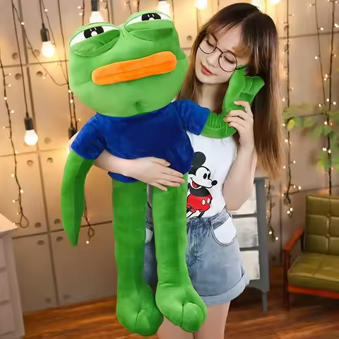 Creative 50-90cm Cute Magic Expression Pepe The Frog Sad Frog Plush 4chan Meme Toys Stuffed Animal D
