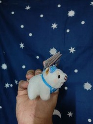 白色「忠犬麻糬柴犬」（忠犬もちしば）小型吊飾
