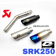 Akrapovic Exhaust QJMotor SRK250 Muffler Arka Short Motor Accessories Ekzos Y15 Ysuku Black Silver