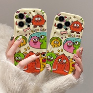 Monster Embossed Wave TPU iphone case in fun colors nice day 6s/6splus/7/7plus/8/8plus/x/11/12/13/14