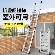 Foldable Inscription Portable Loft Roof Aluminum Alloy Middle Indoor Ladder Upper Hanging Bunk Stair