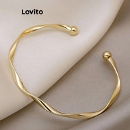 Casual Plain Open Mobius Versatile Bestie Couple Bracelet for Women LFA09649 Gelang Pasangan Bestie 