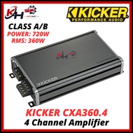 KICKER CX SERIES Class A/B 720W 4 Channel Amplifier - 46CXA3604 CAR AUDIO POWER AMP EQUAIZER 4CH For