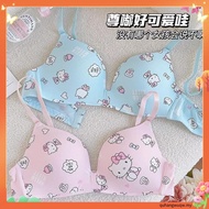 Cartoon Girl Bra Japanese Sweet Anti-slip Invisible Strapless Bra Small Breast Push UP Underwear#hel
