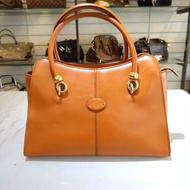 【舊愛新歡】TOD'S 磚紅色小牛皮Sella 兩用包