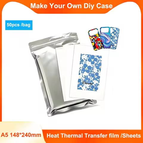 HTVRONT 1 Bag (50 Pieces) Sublimation Film Paper A5 A4 Size Mobile Phone Film for 3D Sublimation Pho