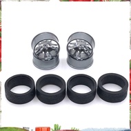 Metal Wheel Rim Rubber Tire Set for  284131 K969 K989 P929 Mini-Z Mini-Q Mini-D IW04M 1/28 RC Car Up