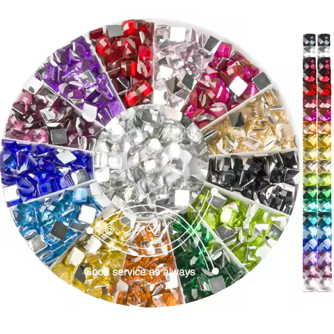 20 Colors Rhinestone Mosaic Beads for 5D Diamond Painting Accessories, Crystal Diamond Painting Dril