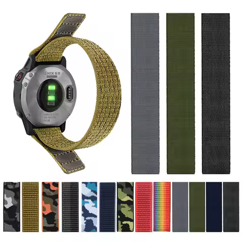 Nylon Loop Bracelet for Garmin Watch Forerunner 965 955 Band Approach S60 S62 S70 Strap Instinct 2 2