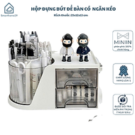 Hộp Đựng Bút Có Ngăn Kéo Tiện Dụng, Hộp Bút Để Bàn Đa Năng, Hộp Đựng Đồ Bàn Học, Hộp Đựng Mỹ Phẩm - 