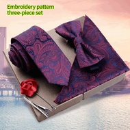 Tie Tie Pocket Square Embroidered Three-Piece Set Men's Tie Set