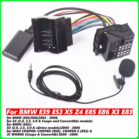 NEW For MINIONE COOPER for BMW E39 E53 X5 Z4 E85 E86 X3 E83 Bluetooth 5.0 Music Audio Adapter Microp