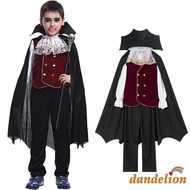 DDL-3-9 Years Kids Boys Halloween Vampire  Costume Long Sleeve Top + Pants + Cape Collar Set for Cos