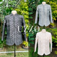 UZZO Modern Coat Barong Pinya Jusilin Fabric Formal Attire Graduation Oathtaking Wedding Groom for M