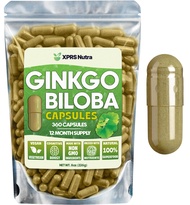 XPRS Nutra Ginkgo Biloba Capsules - Gingko Biloba Encapsulated Supplements for Cognition - Vegan Fri
