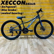 XECCON BASIKAL 24inch /Mountainbike 3x7speed /Disc brake/Basikal gear/MTB/Basikal budak 9tahun ke at