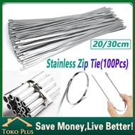 100pcs Kabel Ties Besi Stainless Tis Tie Tali Besi Serbaguna Metal Cable Ties Tali Kawat Klem Tie Cl