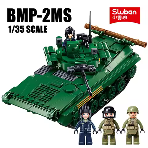 2023 Sluban M38-B1135 M38-B1136 Military WW2 BMP-2MS IFV and T-54S Tank Building Blocks World War 2